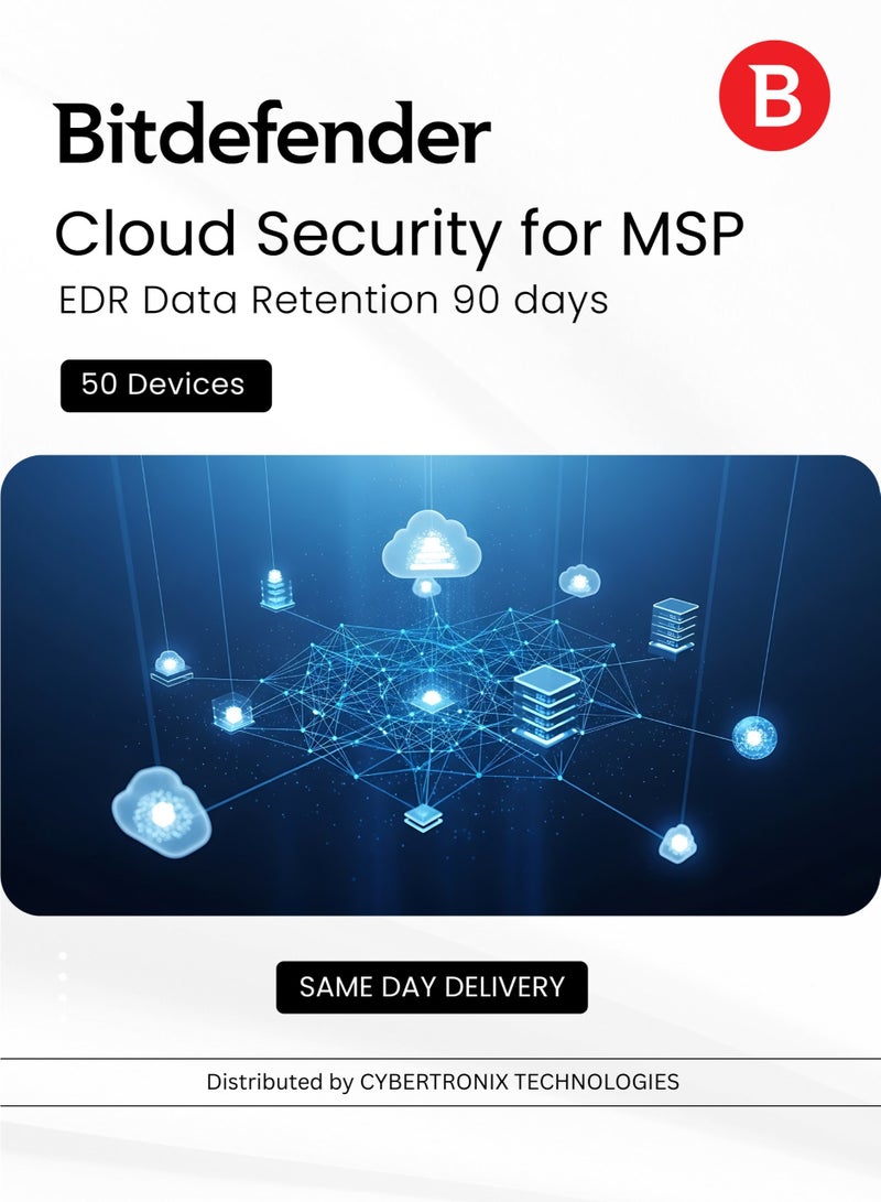 Bitdefender Cloud Security MSP - EDR Data Retention 90 days 50 Devices